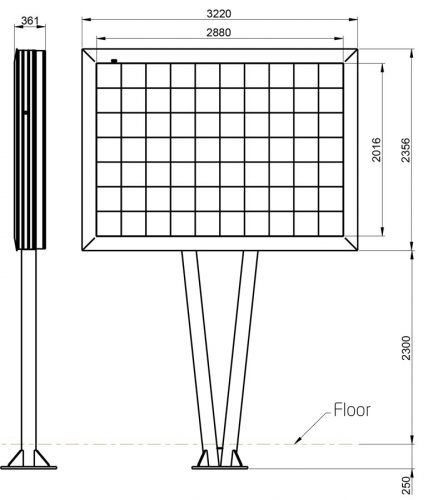 Plan d'un panneau LED Pied V